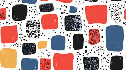 Wall Mural - Modern squares seamless pattern with rounded corners