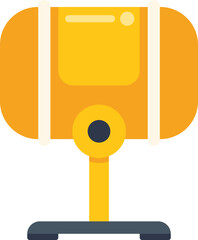 Poster - Yellow microphone is standing on a desk, ready to record a podcast or other audio content