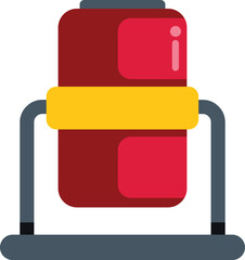 Poster - Concrete mixer working on a construction site icon in flat style