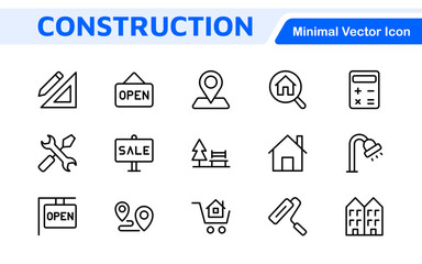Poster - real estate icon set. a comprehensive collection of stylish and professional icons designed for the 