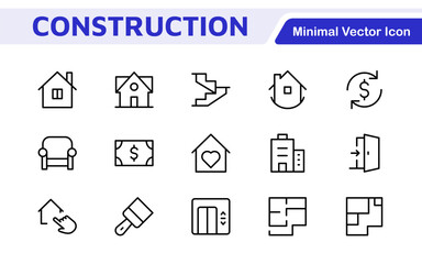 Poster - real estate icon set. a comprehensive collection of stylish and professional icons designed for the 