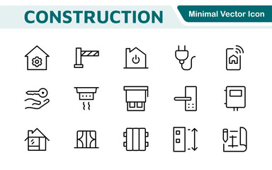 Poster - real estate icon set. a comprehensive collection of stylish and professional icons designed for the 