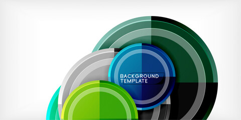 Poster - Abstract background - multicolored circles, trendy minimal geometric design, vector illustration