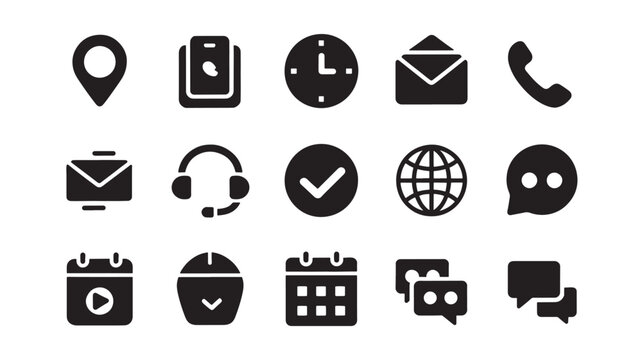 AdobeWeb icon set. Contact us icons. Illustrator Artwork