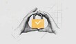© Jdgkxbnc - Protective Hands with Golden Padlock Cyber Security Digital Art Illustration
