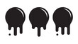 © ibrahim - Dripping paint icon set. Current liquid. Paint flows. Melted circle logo. Current paint