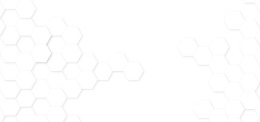 Poster - Abstract white honeycomb pattern background with copy space for text. white hexagon pattern. 