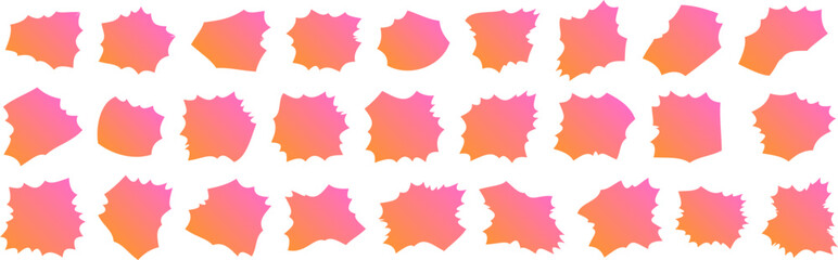 Poster - set of random shapes with rough edges. collection of abstract vector jagged elements. irregular colo