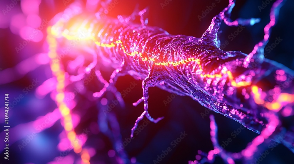 Heart Disease Risk, Digital Scan of a Chest with Highlighted Blockages