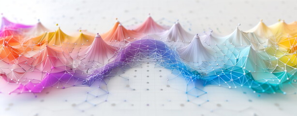 field or summit of technology advancement and networks. beautiful network achievement background.