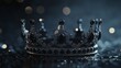 © adobestocker1 - Black Diamond Crown with Platinum Detailing on a Night Sky background