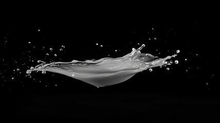 Poster - Dynamic water splashing action black background high-resolution photography studio environment close-up view visual impact