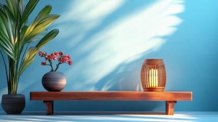 Wall Mural - Minimalist Zen Shelf.