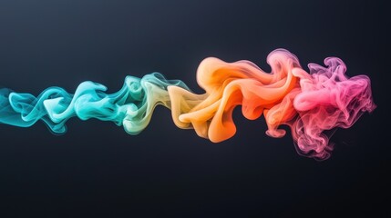 Poster - Swirling patterns of colorful smoke against a black backdrop, creating abstract shapes and forms that evoke a sense of energy and movement.
