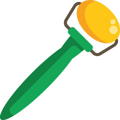 Poster - green handle paint roller spreading yellow paint, a design perfect for home renovation projects