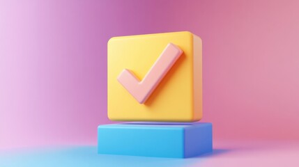 Wall Mural - 3D checkbox icon illustration