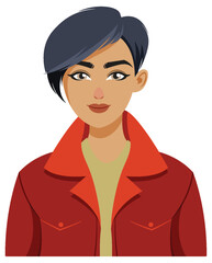 Wall Mural - Stylish Woman in Red Jacket