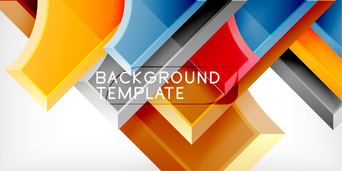 Poster - Geometric design abstract background - circles and triangles