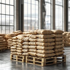 Poster - Organized Pile of Wholesale Goods in Packaging Ready for Global Trade and Export
