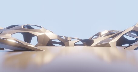 Aufkleber - Futuristic architecture background bionic pattern in design 3d render