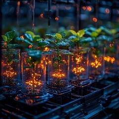 Poster - Holographic Display of Bioengineered Crops with Enhanced Growth and Nutrition on Clean Backdrop