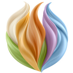Aufkleber - Colorful abstract swirls representing creativity in design and art