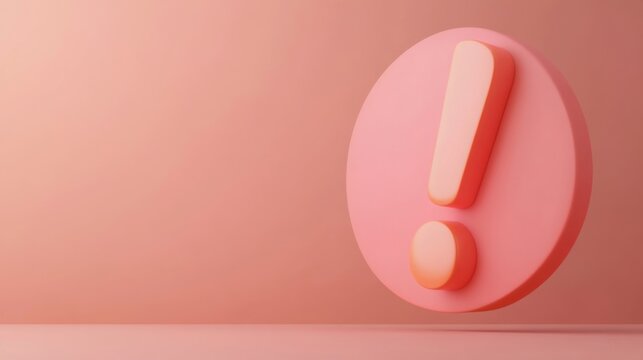 Speech bubble with exclamation mark, isolated. 3D rendering