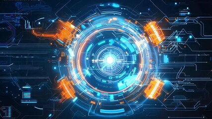 Wall Mural - abstract digital sphere with glowing lines and data flow