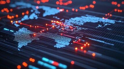 Poster - Global digital connectivity insights technology visualization data analysis virtual environment aerial perspective