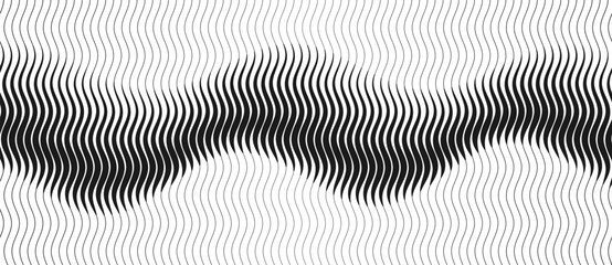 Leinwandbilder - Abstract art geometric background with vertical lines. Optical illusion with waves and transition.