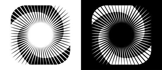 Fototapete - Abstract letter Z with lines in spiral. Generation Z icon or logo. A black shape on a white background and the same white shape on the black side.