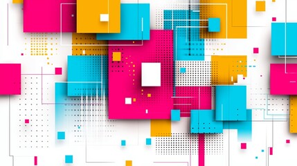 Poster - Abstract Pixelated Gradient in Bold Retro Colors
