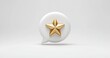 © letter - 3D Gold Star Icon Rating Design Element for Success Evaluation Feedback Review Achievement Quality Symbol