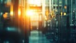 © Tadeusz - Industrial pipes illuminated by warm sunlight in a modern facility.