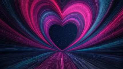 vibrant heart shapes digital art abstract design colorful environment eye-catching view love concept