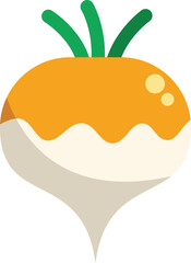 Poster - this flat design icon is showing a yellow turnip, an edible root vegetable