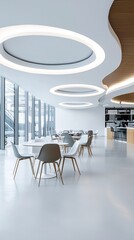 Poster - modern corporate office environment showcasing team collaboration with advanced technology and profe