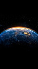 Poster - Vibrant Spectral Planet Earth Surrounded by Glowing Cosmic Colors