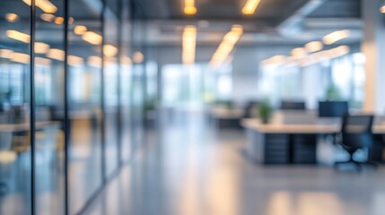Poster - Modern office interior design urban workspace photography bright environment wide-angle viewpoint professional aesthetic