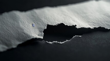 Poster - Torn paper close-up studio setting macro photography dark environment artistic viewpoint texture exploration