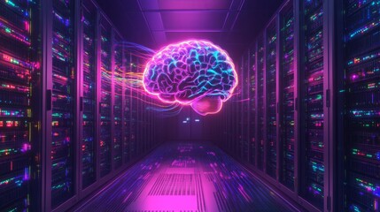 Poster - data center revolution the rise of ai-driven technology digital realm graphic visualization cyber en