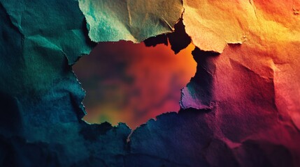Poster - Colorful torn paper art reveal abstract gallery digital artwork creative space close-up visual exploration for artistic inspiration