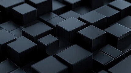 Aufkleber - an abstract arrangement of black cubes creating a three-dimensional illusion.