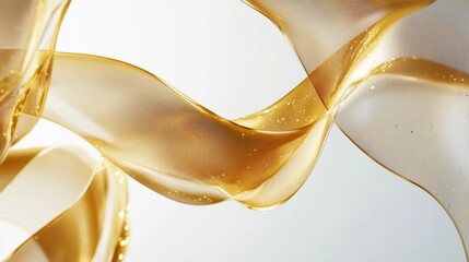Poster - Flowing golden liquid abstract art studio image minimalist close-up visual serenity