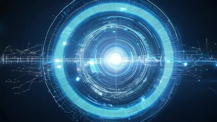 Wall Mural - abstract digital sphere with glowing lines and particles