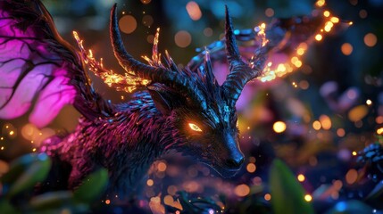 Poster - Magical Glowing Festive Lights Creating Cozy Winter Wonderland Ambience for Holiday