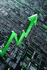 Poster - a visualization of energy stocks climbing a financial growth chart