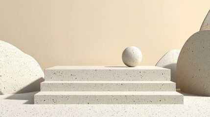 Poster - Minimalist Abstract Geometric Shapes and Forms on White Background