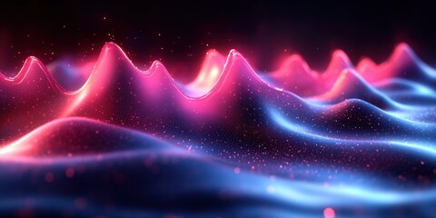 Poster - purple and pink soundwave background, abstract blue wave background, 3d wave background