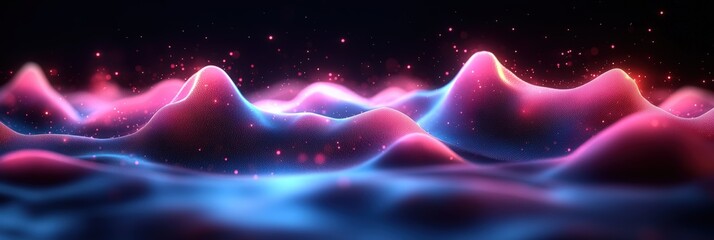 Poster - purple and pink soundwave background, abstract blue wave background, 3d wave background